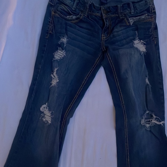 Amethyst, distressed, denim flare, boot, cut, fit, size 7 - Picture 3 of 3